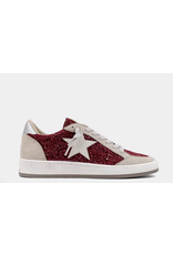 ShuShop Maroon/Dark Red Glitter Paz Sneaker