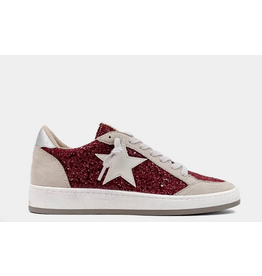 ShuShop Maroon/Dark Red Glitter Paz Sneaker