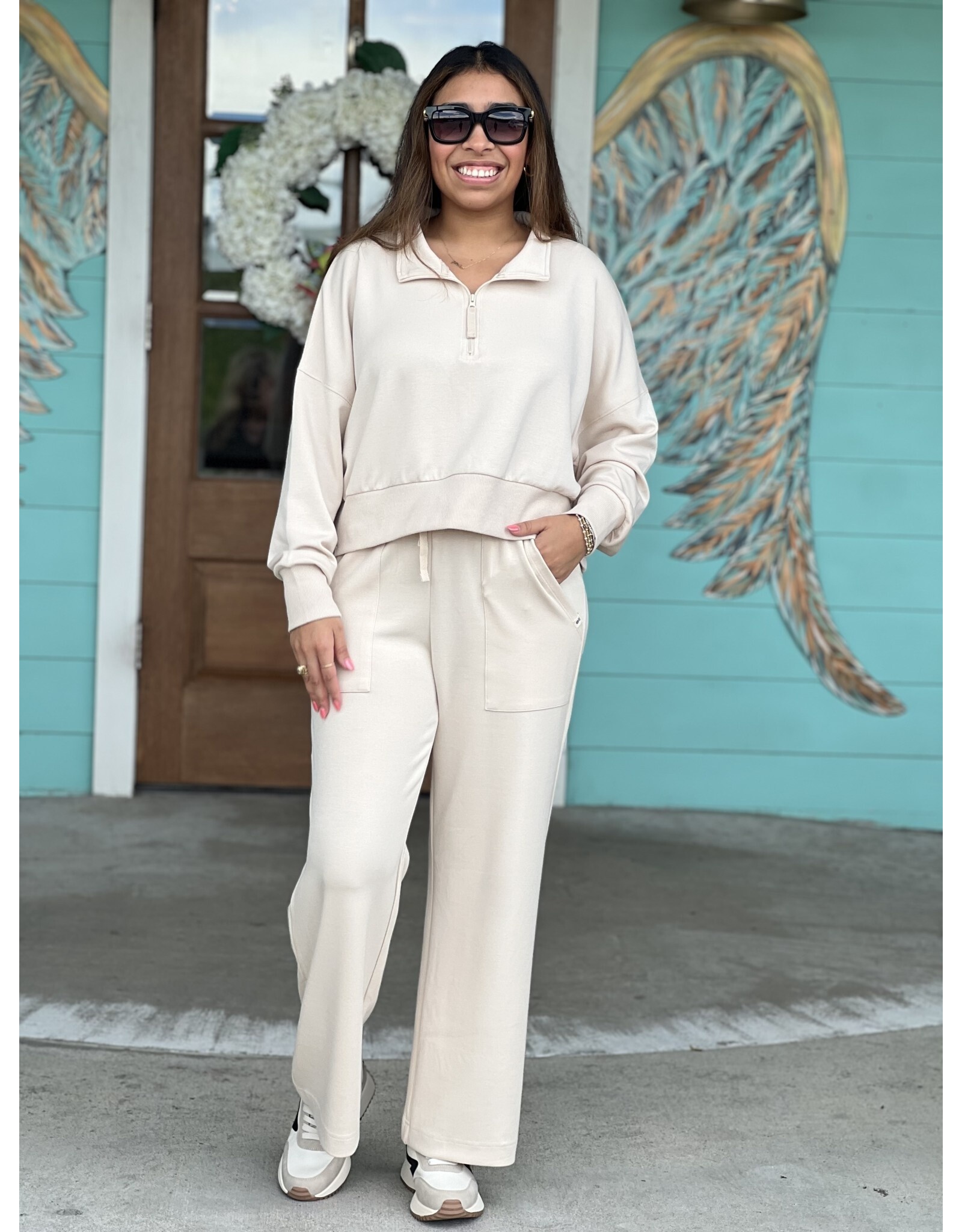 Simply Southern Soft Cream Quarter Zip Pullover