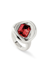 unode50 Uno de 50 Ser Valiente Exc Red Crystal Ring