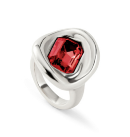 unode50 Uno de 50 Ser Valiente Exc Red Crystal Ring