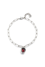 unode50 Uno De 50 Ser Valiente Exc Red Crystal Necklace