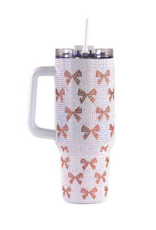 Simply Southern Rhinestone 40oz Tumbler - White Bow