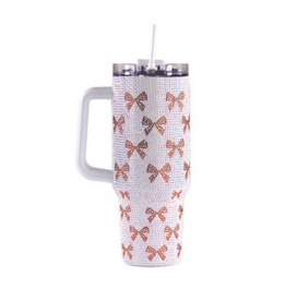 Simply Southern Rhinestone 40oz Tumbler - White Bow