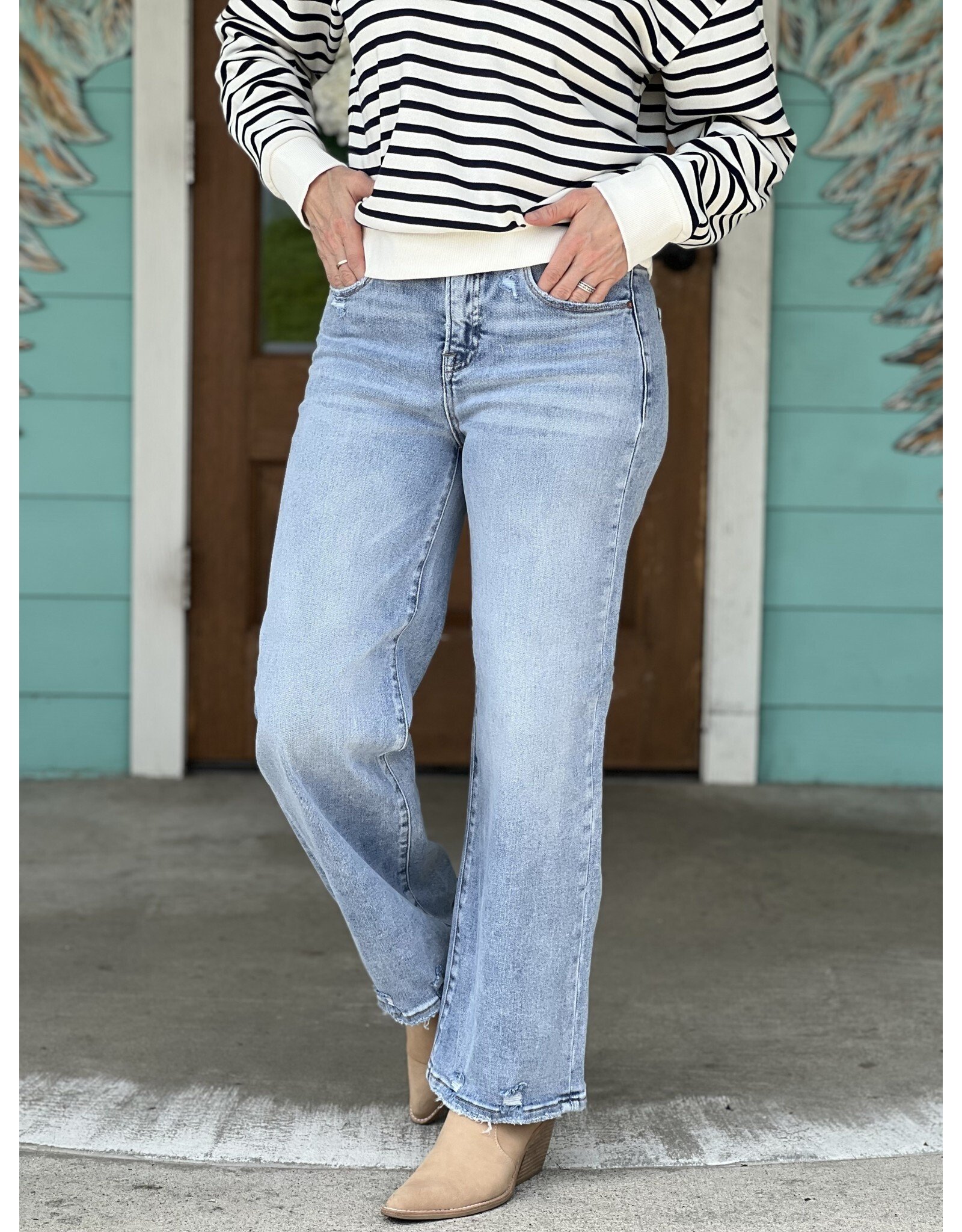 Risen Risen TC High Rise Crop Wide Jeans