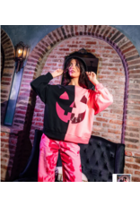 Queen of Sparkles Black & Neon Pink Pumpkin Sweatshirt