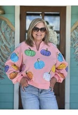 Queen of Sparkles Pink Multi Pumpkin Sweatshirt