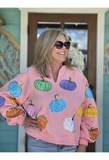 Queen of Sparkles Pink Multi Pumpkin Sweatshirt