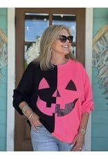 Queen of Sparkles Black & Neon Pink Pumpkin Sweatshirt