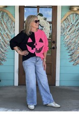 Queen of Sparkles Black & Neon Pink Pumpkin Sweatshirt