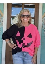 Queen of Sparkles Black & Neon Pink Pumpkin Sweatshirt