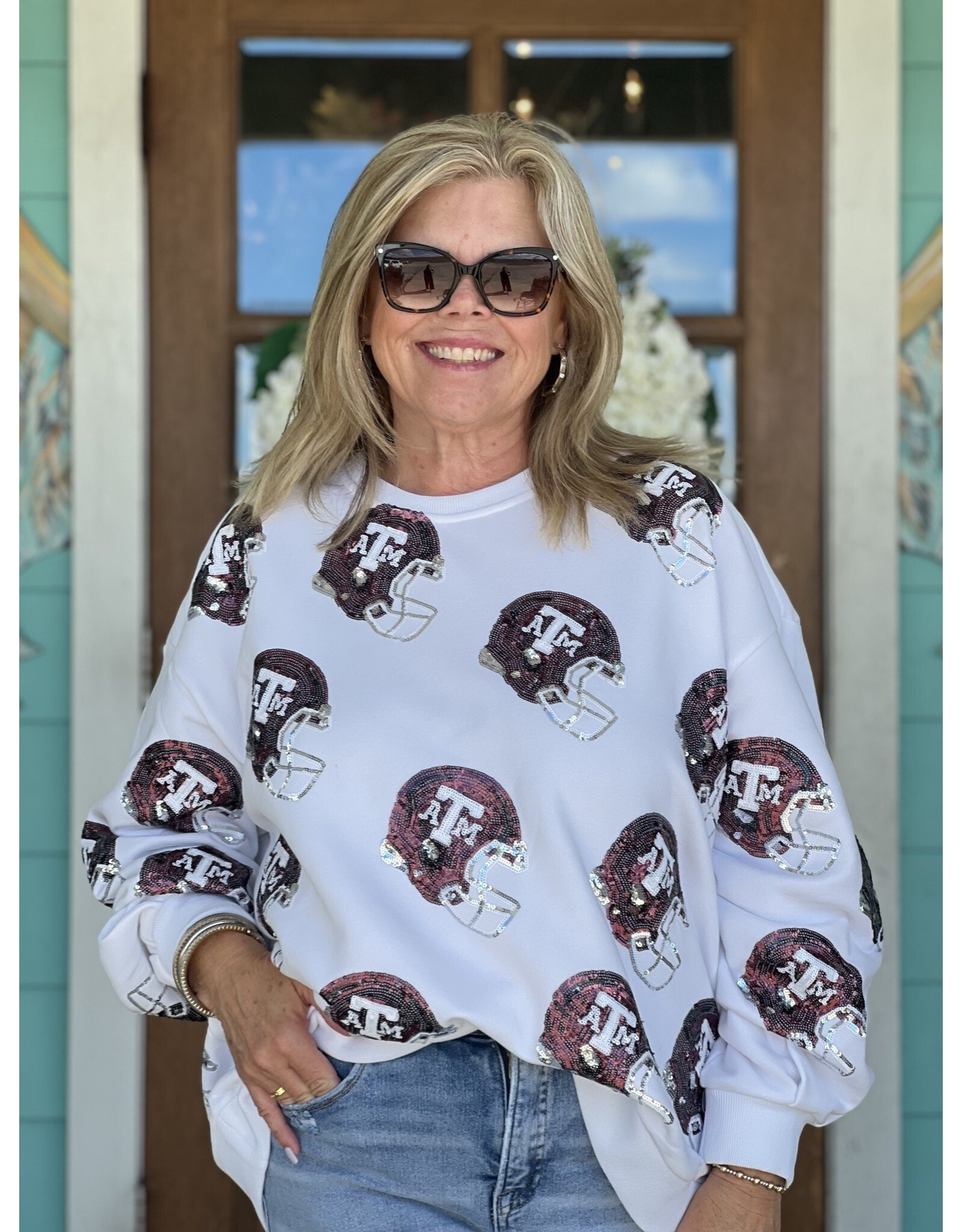 Queen of Sparkles A&M Helmet Sweatshirt