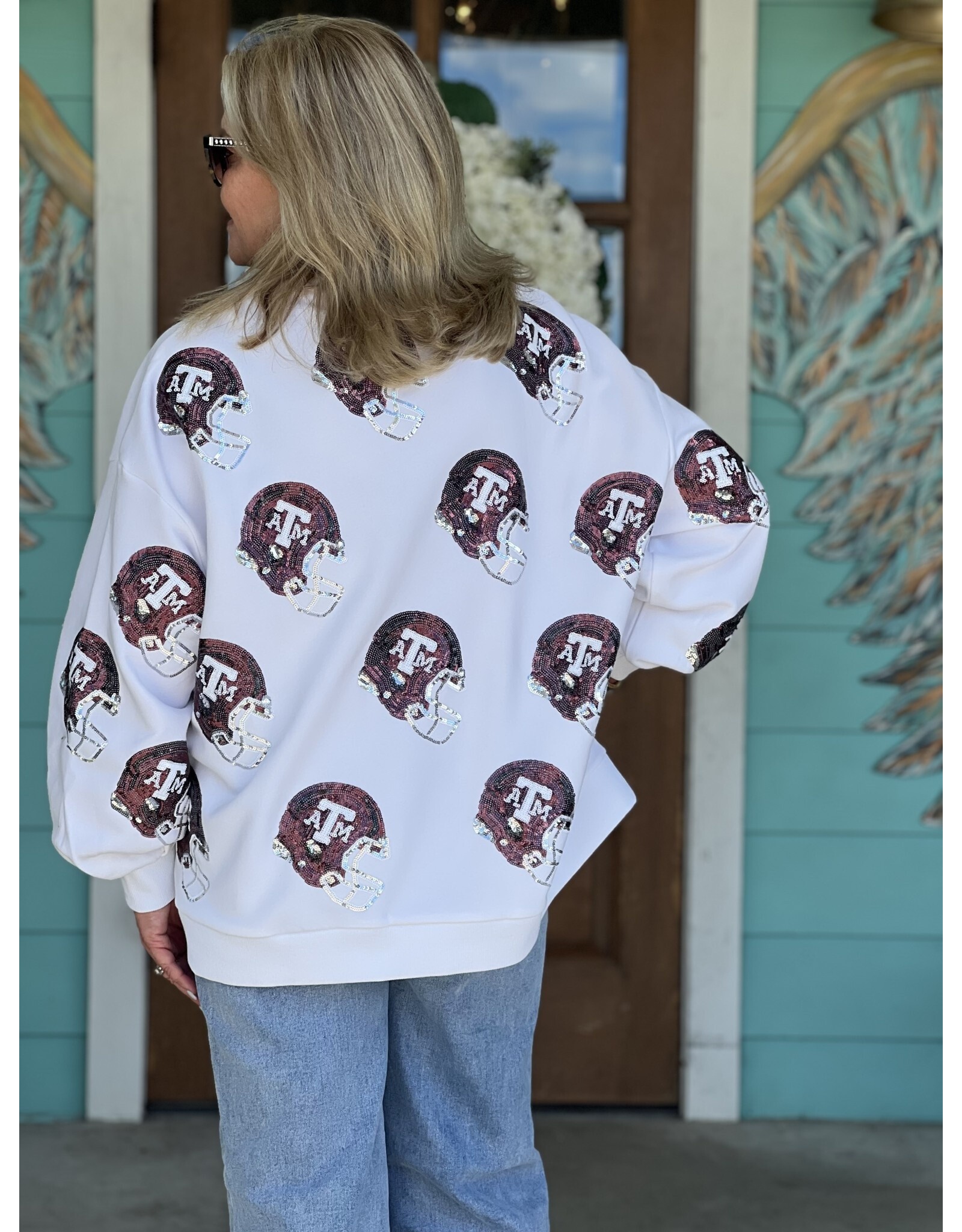 Queen of Sparkles A&M Helmet Sweatshirt