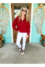 Maroon Madi Half Zip Pullover