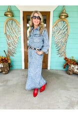 Denim Collar Maxi Dress