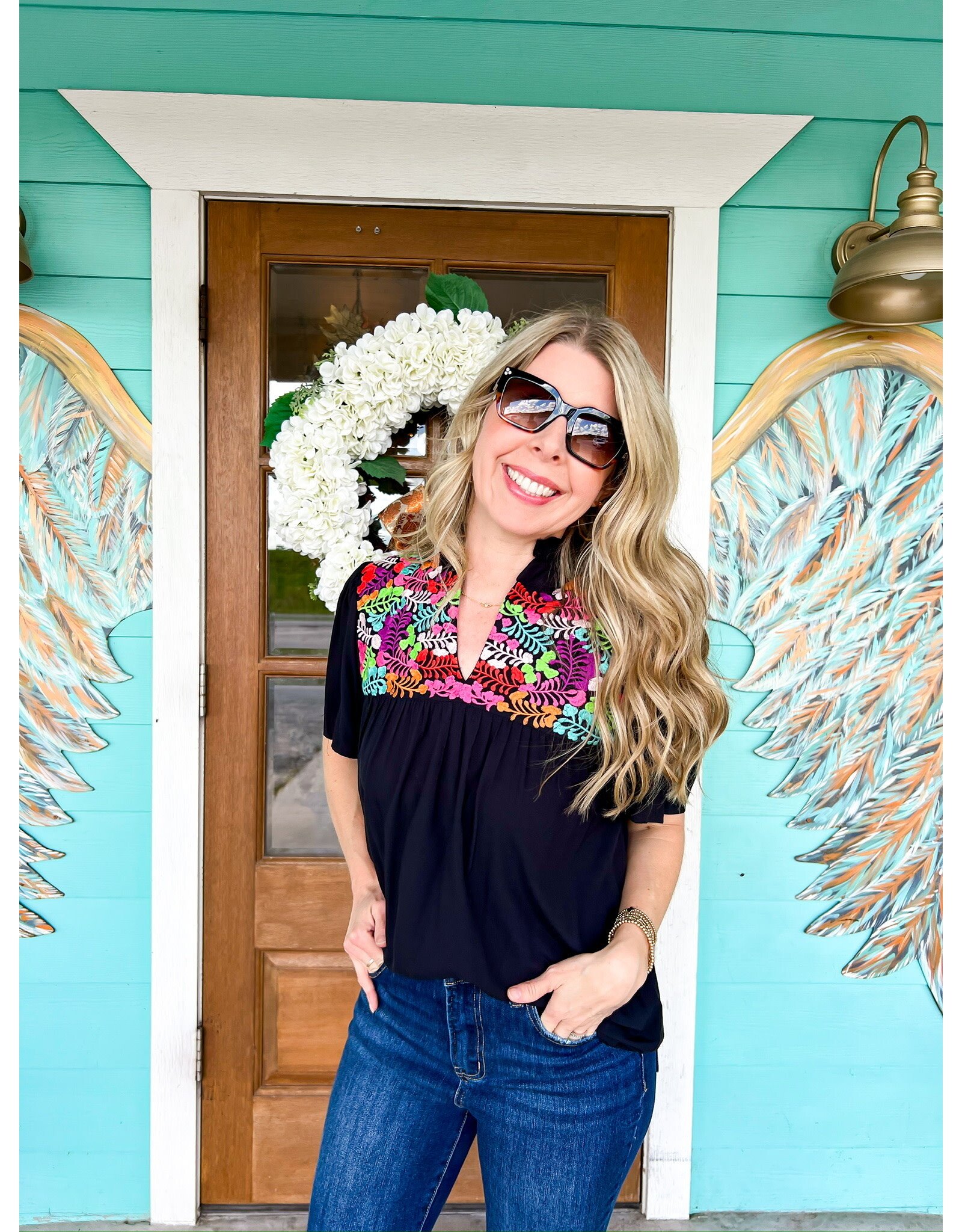 Multi Embroidered Roxie Top