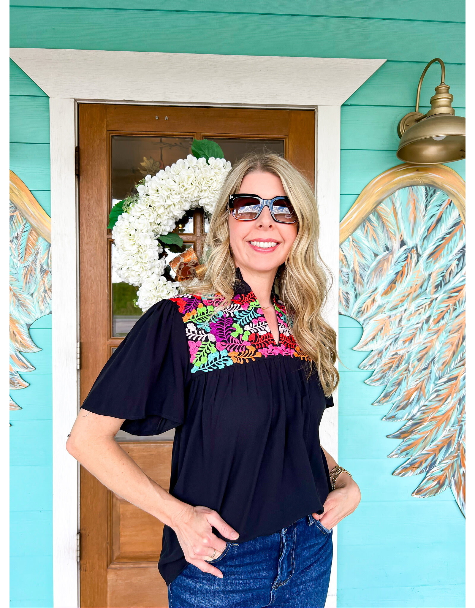 Multi Embroidered Roxie Top