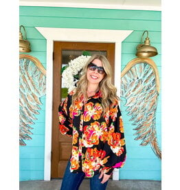 Bold Floral Print Abbie Top