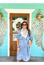 Denim Short Sleeve Button Down Dress