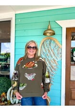 Queen of Sparkles Green Turkey Sweatshirt