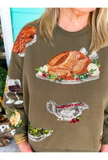 Queen of Sparkles Green Turkey Sweatshirt