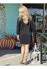 Jenni 2 Button Dress in Black