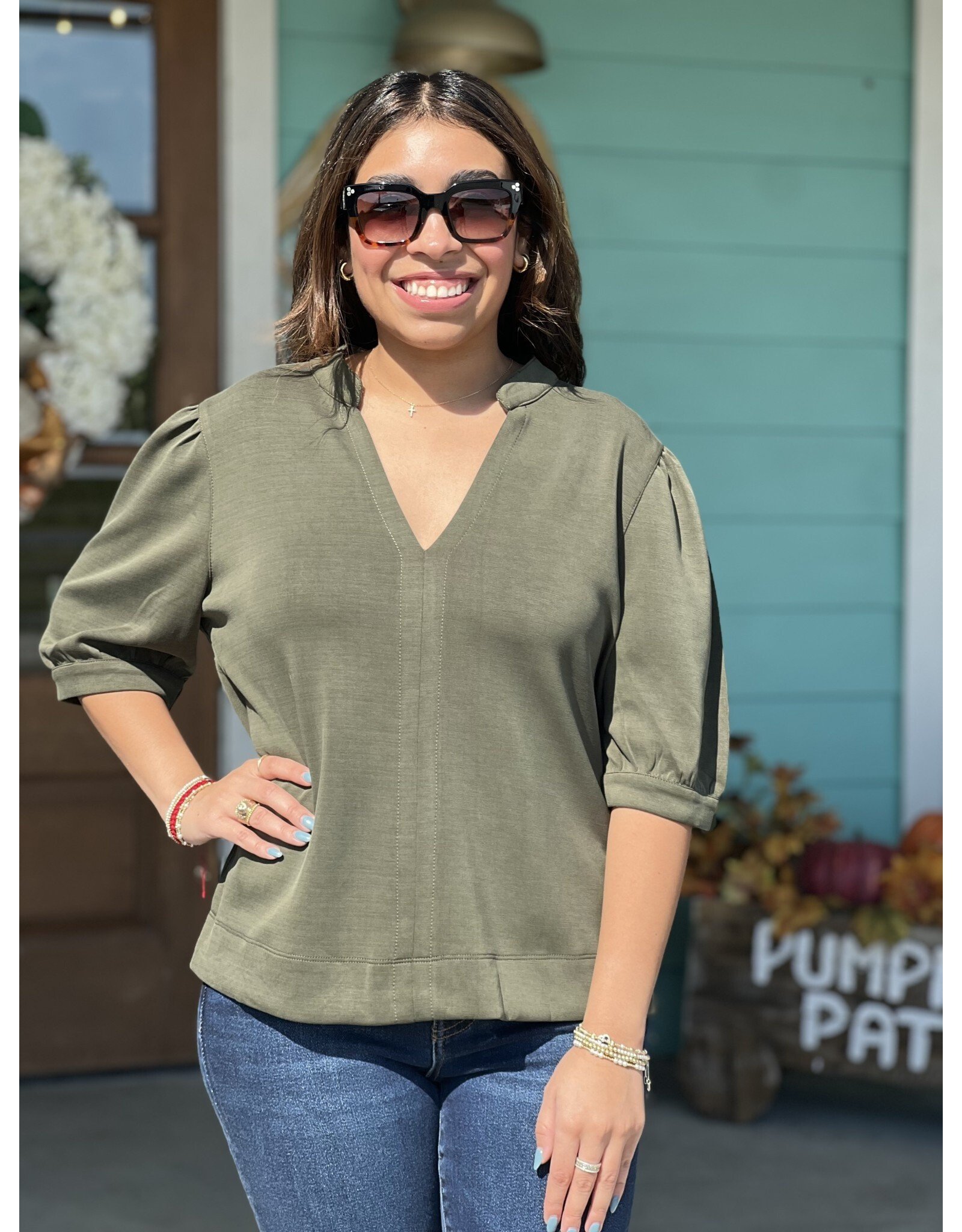 Olive V-Neck Alyssa Top