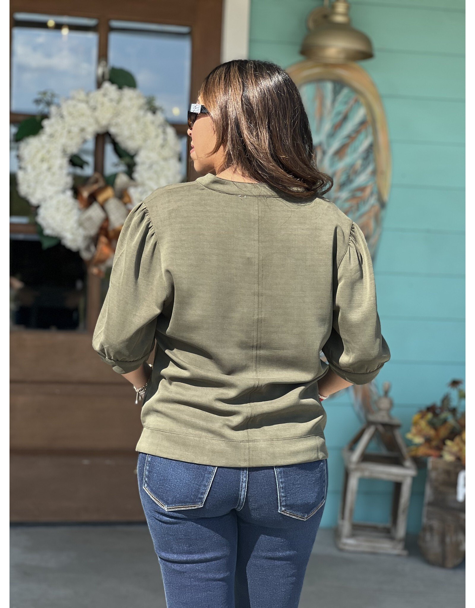 Olive V-Neck Alyssa Top