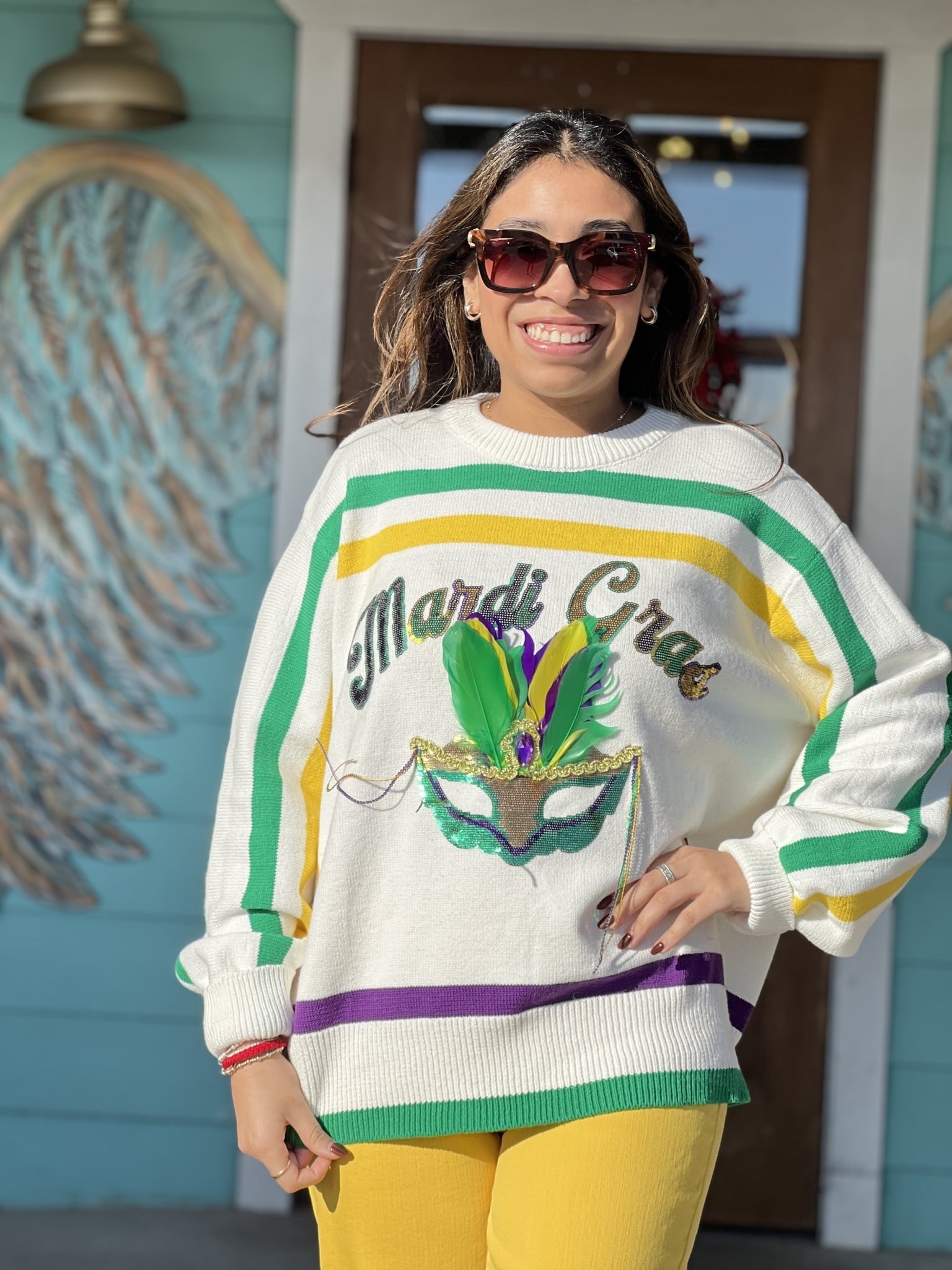 Mardi Queen Sequin SS Sweater main image 1