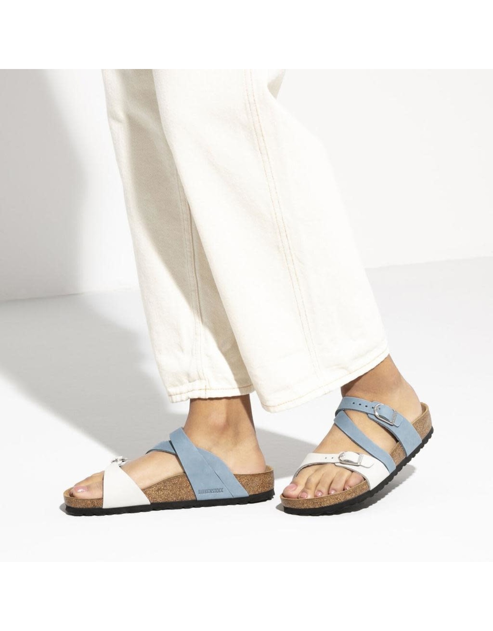 Birkenstock Salina Sandal Dove Blue & Mineral Nubuck Leather