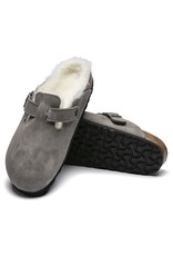 Birkenstock Boston Suede Clog with Shearling Fur Lining