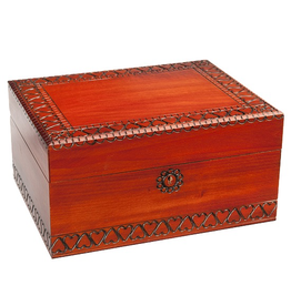 Enchanted Boxes Simple Large Trunk Wood Box with Key