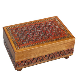 Enchanted Boxes Wave Motif Secret Wood Box