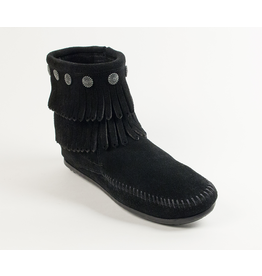 Minnetonka Double Fringe Side Zip Boot