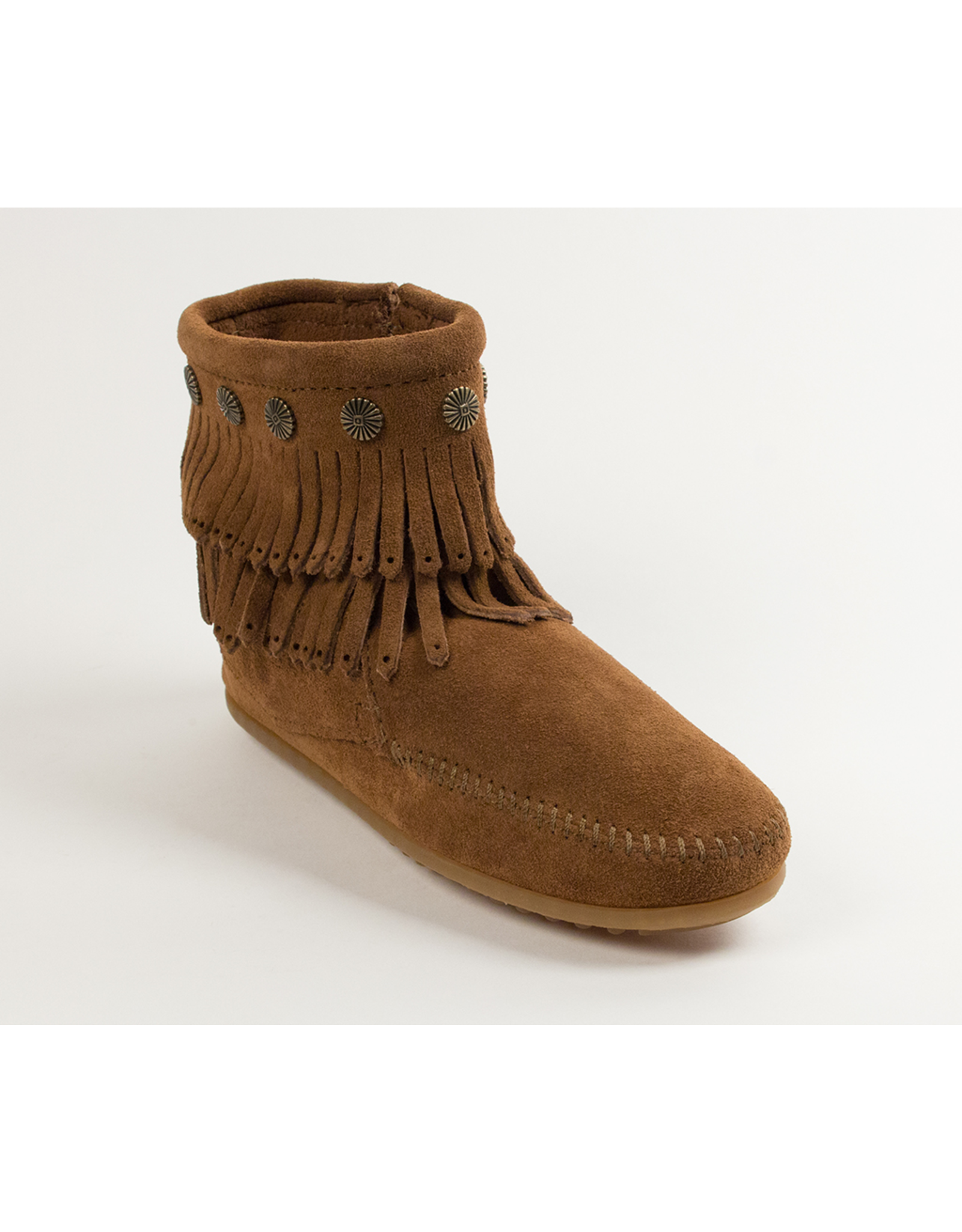 Minnetonka Double Fringe Side Zip Boot