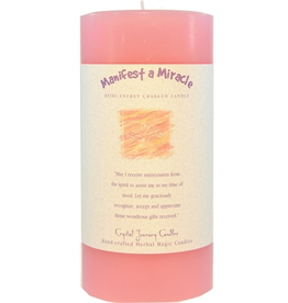 Crystal Journey Pillar 3x6 Candle-Manifest a Miracle