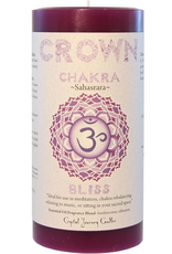 Crystal Journey Chakra Pillar 3x6 Candle-Crown