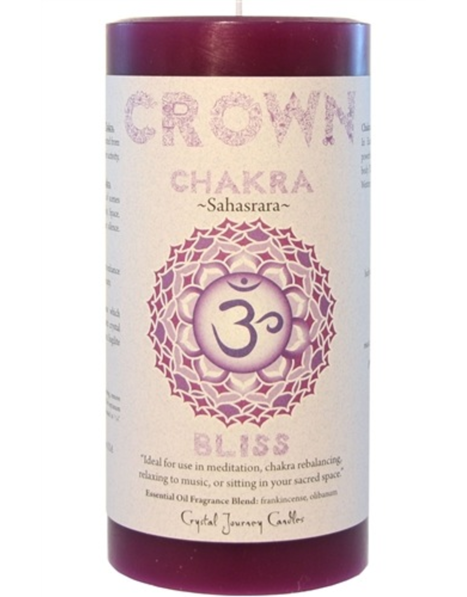 Crystal Journey Chakra Pillar 3x6 Candle-Crown