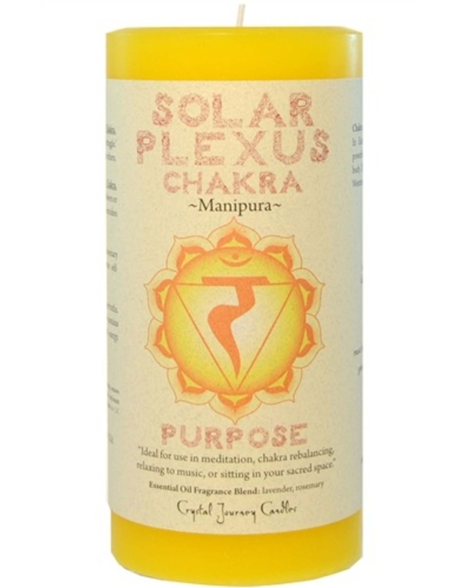 Crystal Journey Chakra Pillar 3x6 Candle-Solar Plexus