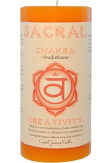 Crystal Journey Chakra Pillar 3x6 Candle-Sacral