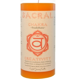 Crystal Journey Chakra Pillar 3x6 Candle-Sacral