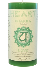 Crystal Journey Chakra Pillar 3x6 Candle-Heart