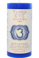 Crystal Journey Chakra Pillar 3x6 Candle-Third Eye