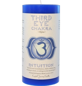 Crystal Journey Chakra Pillar 3x6 Candle-Third Eye