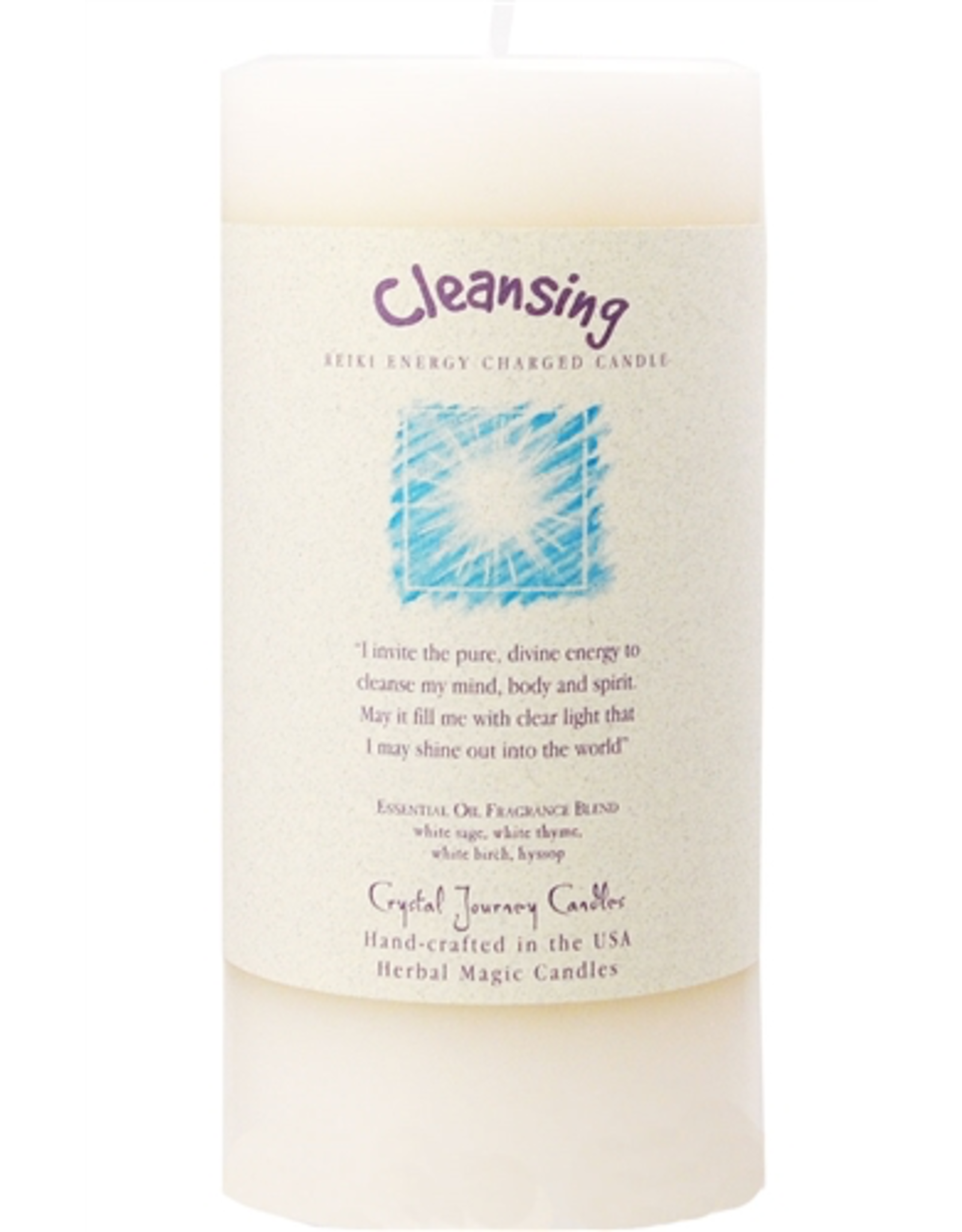 Crystal Journey Pillar 3x6 Candle-Cleansing