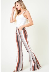 Saints & Hearts Washed Multi Striped Flare Pants