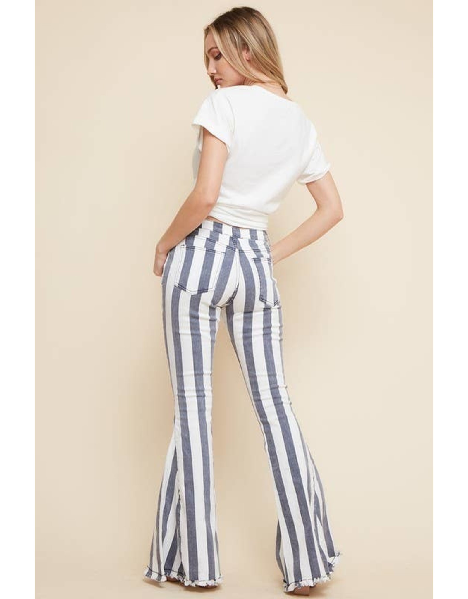 Bestto Striped Flare Bell Bottom Pants