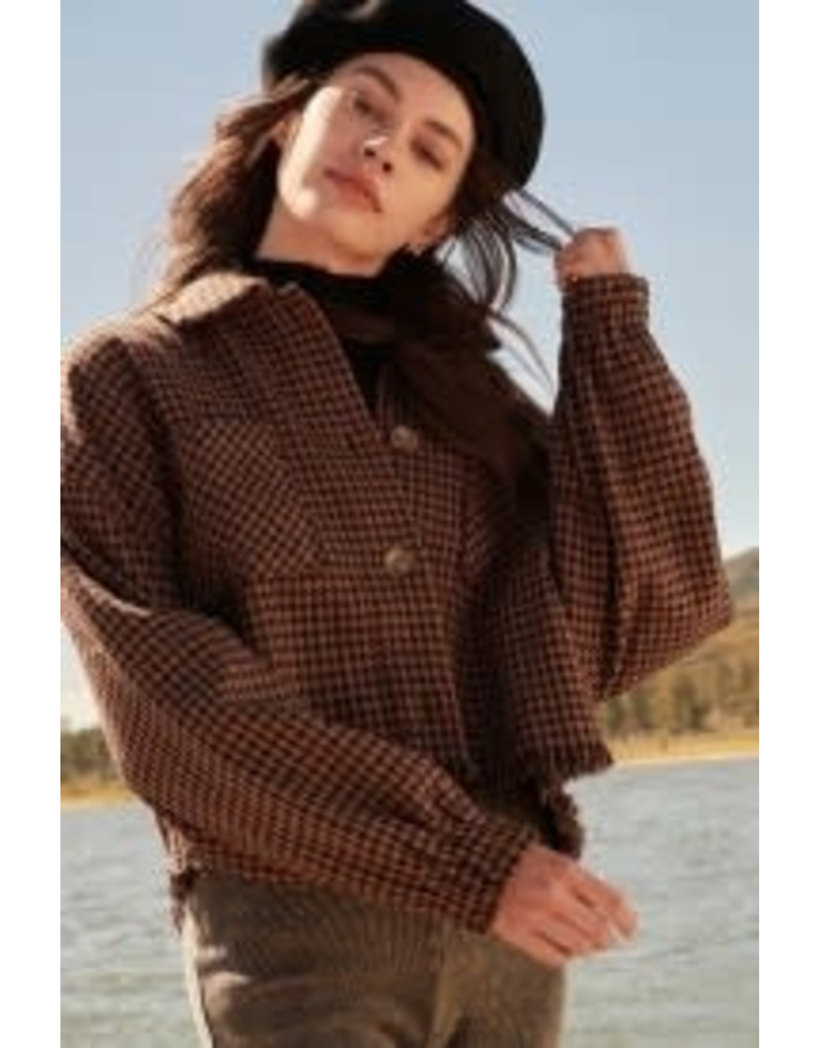 Promesa Button Up Houndstooth Jacket