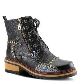 Spring Footwear Rugup Leather Bootie with Mixed Textiles