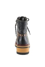 Spring Footwear Rugup Leather Bootie with Mixed Textiles